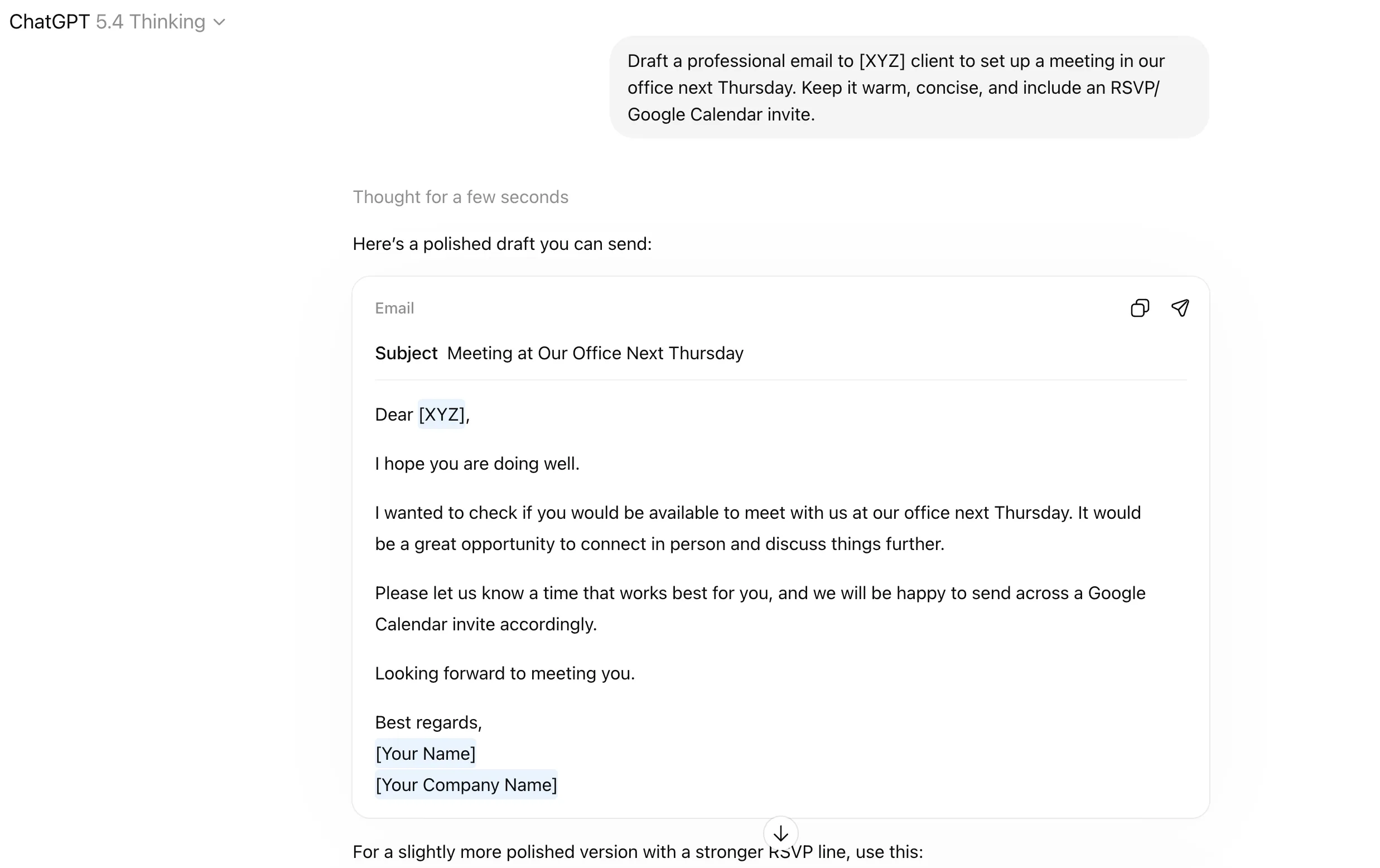 ChatGPT Workflow - Email Drafting and Reply Writing