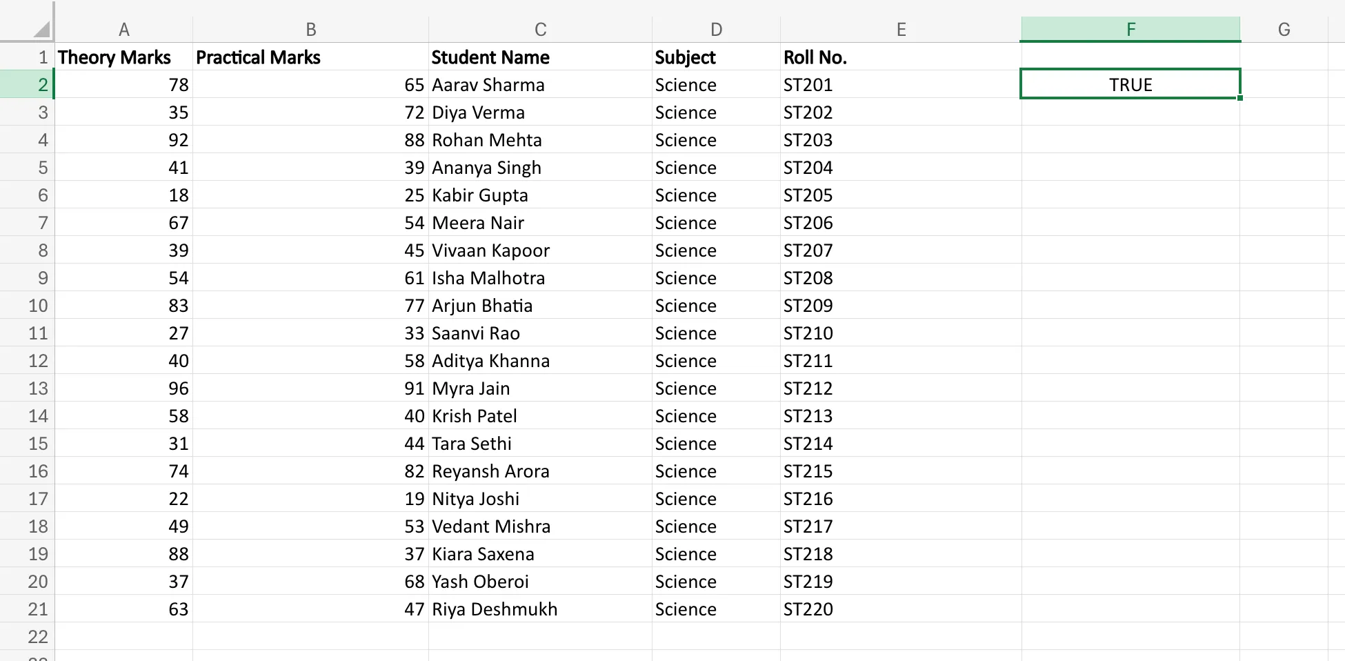 AND Function in Excel