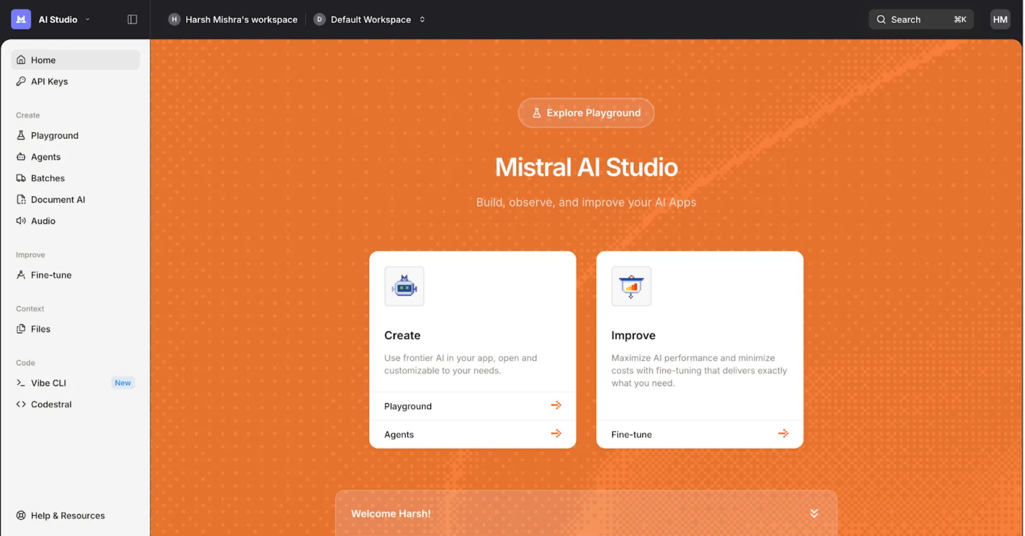 Mistral AI studio