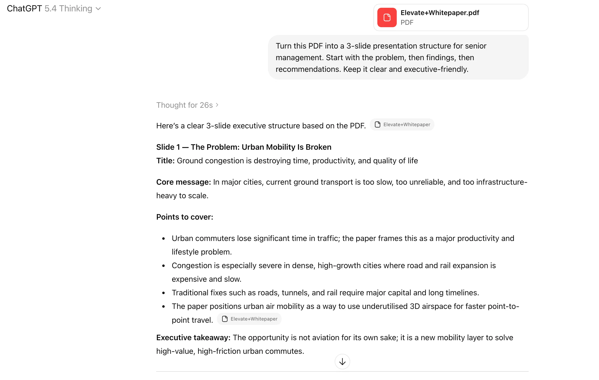 ChatGPT Workflow - Presentation Structure