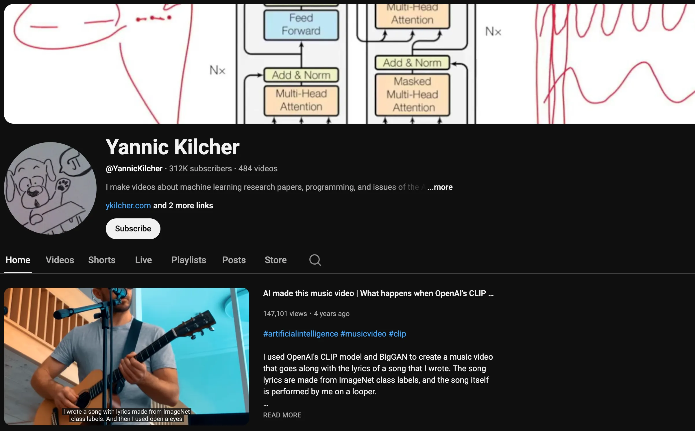 Yannic Kilcher Generative AI YouTube Channel