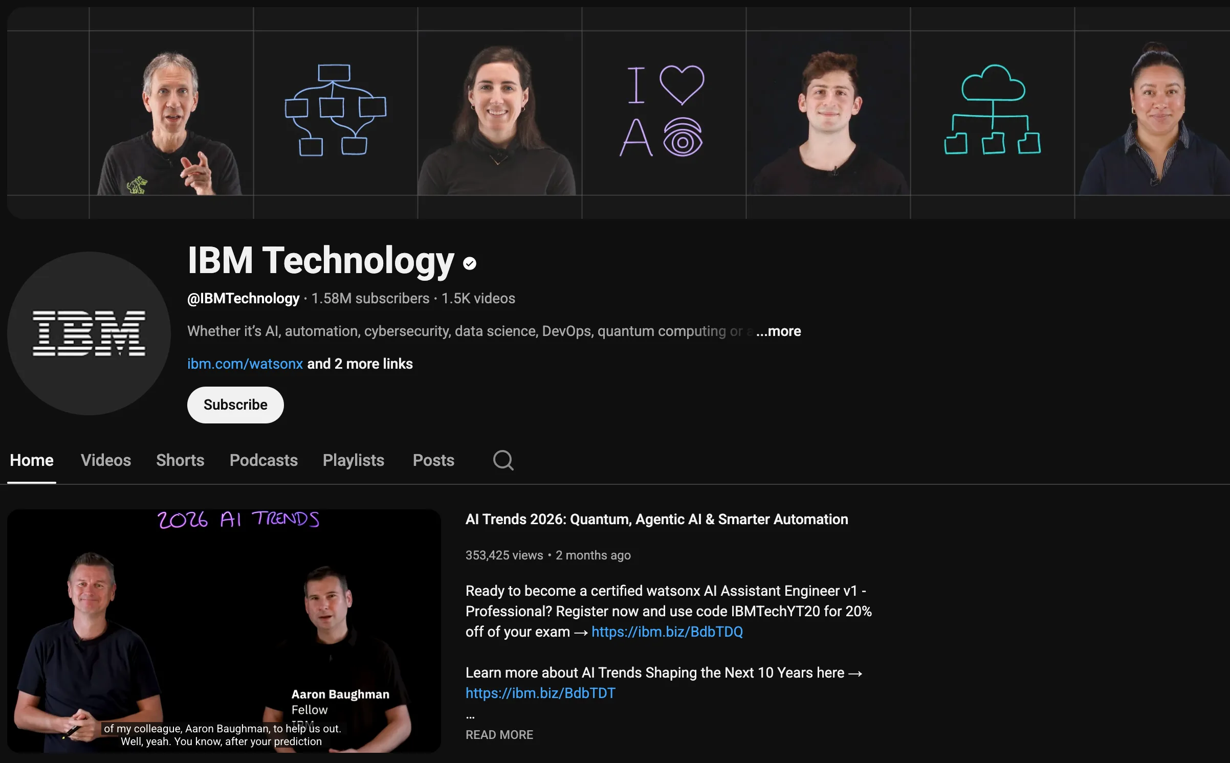 IBM Technology Generative AI YouTube Channel