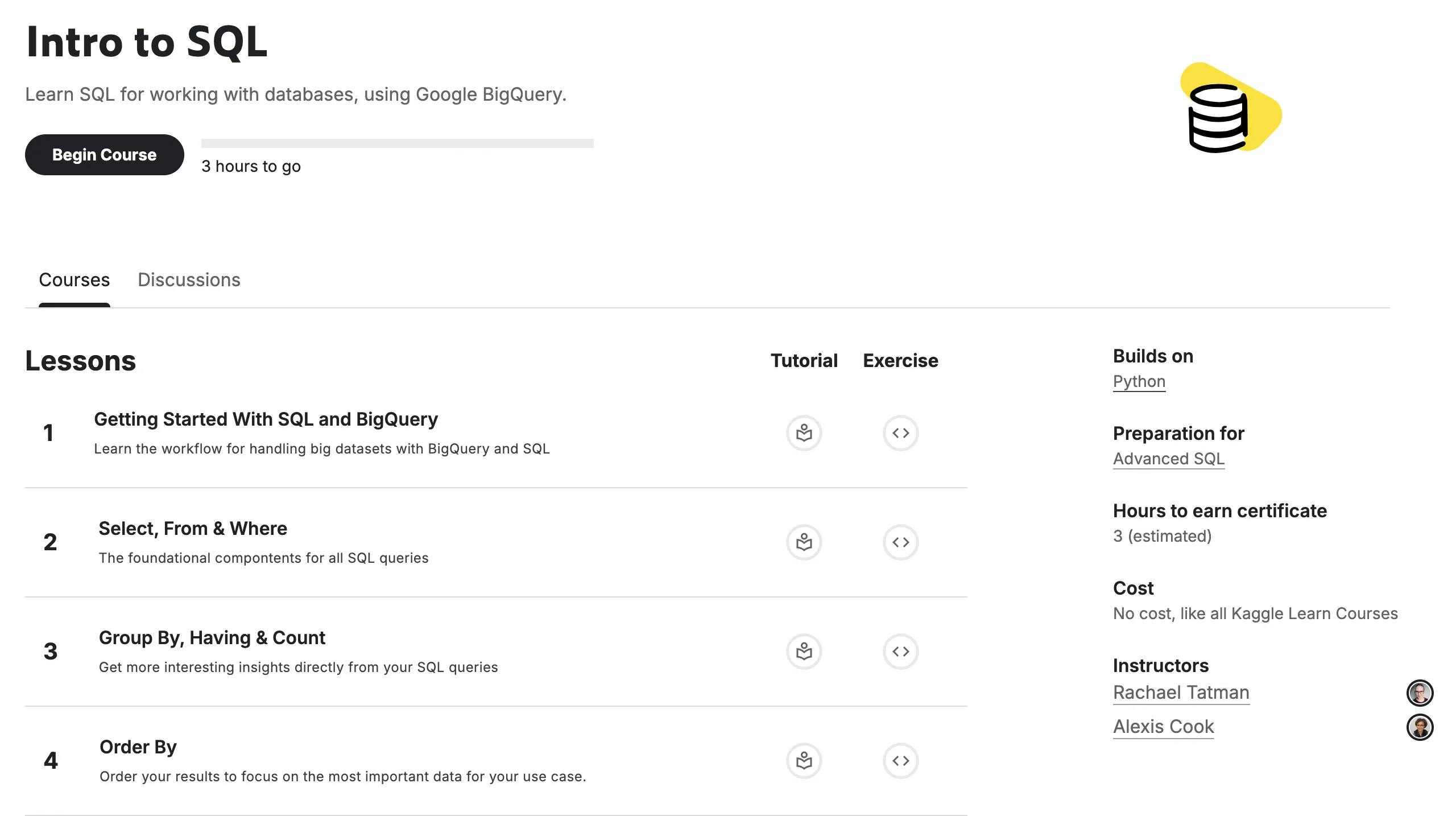 Intro to SQL – Kaggle