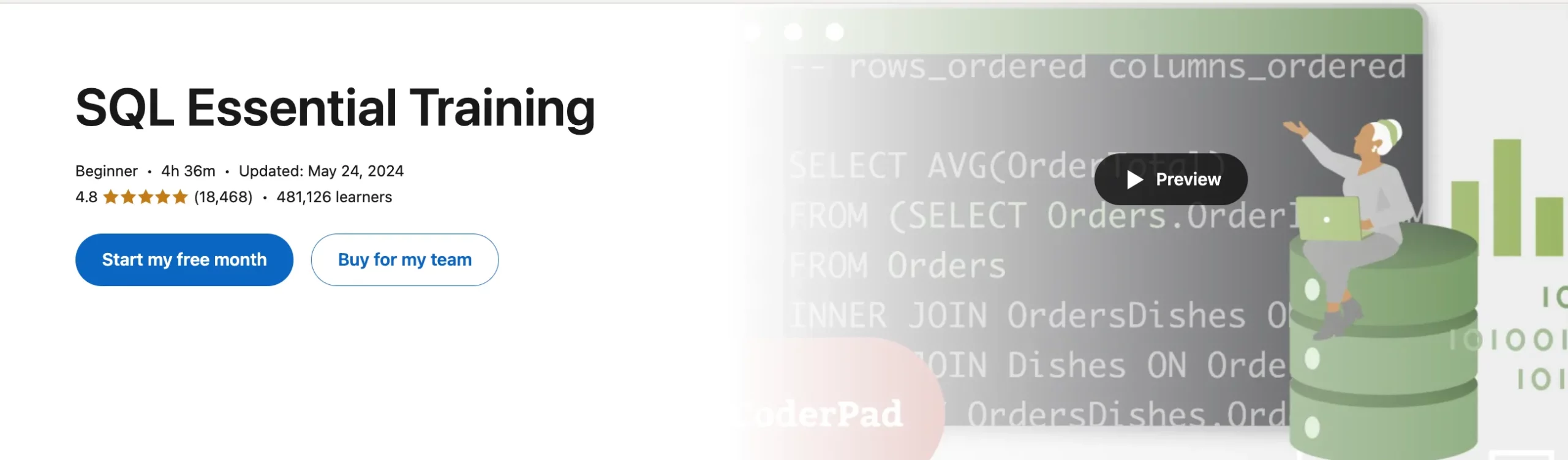 SQL Essential Training – LinkedIn Learning