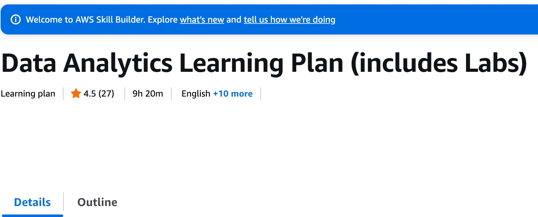AWS Data Analytics Learning Plan – AWS Skill Builder