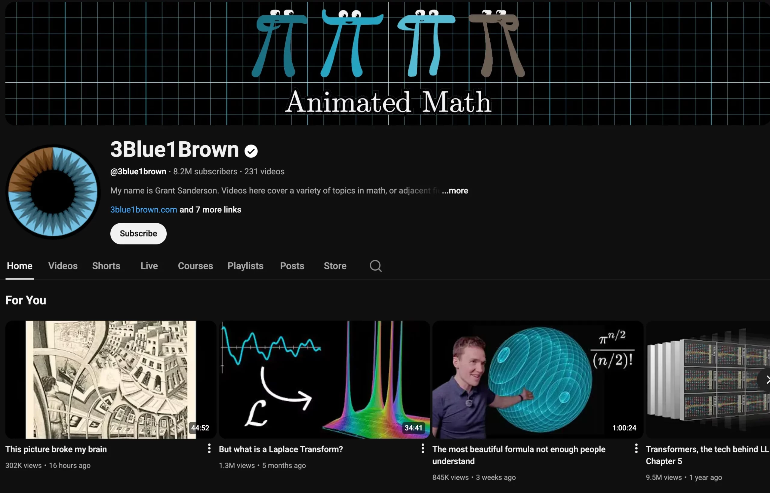 @3blue1brown | Mathematical intuition behind ML