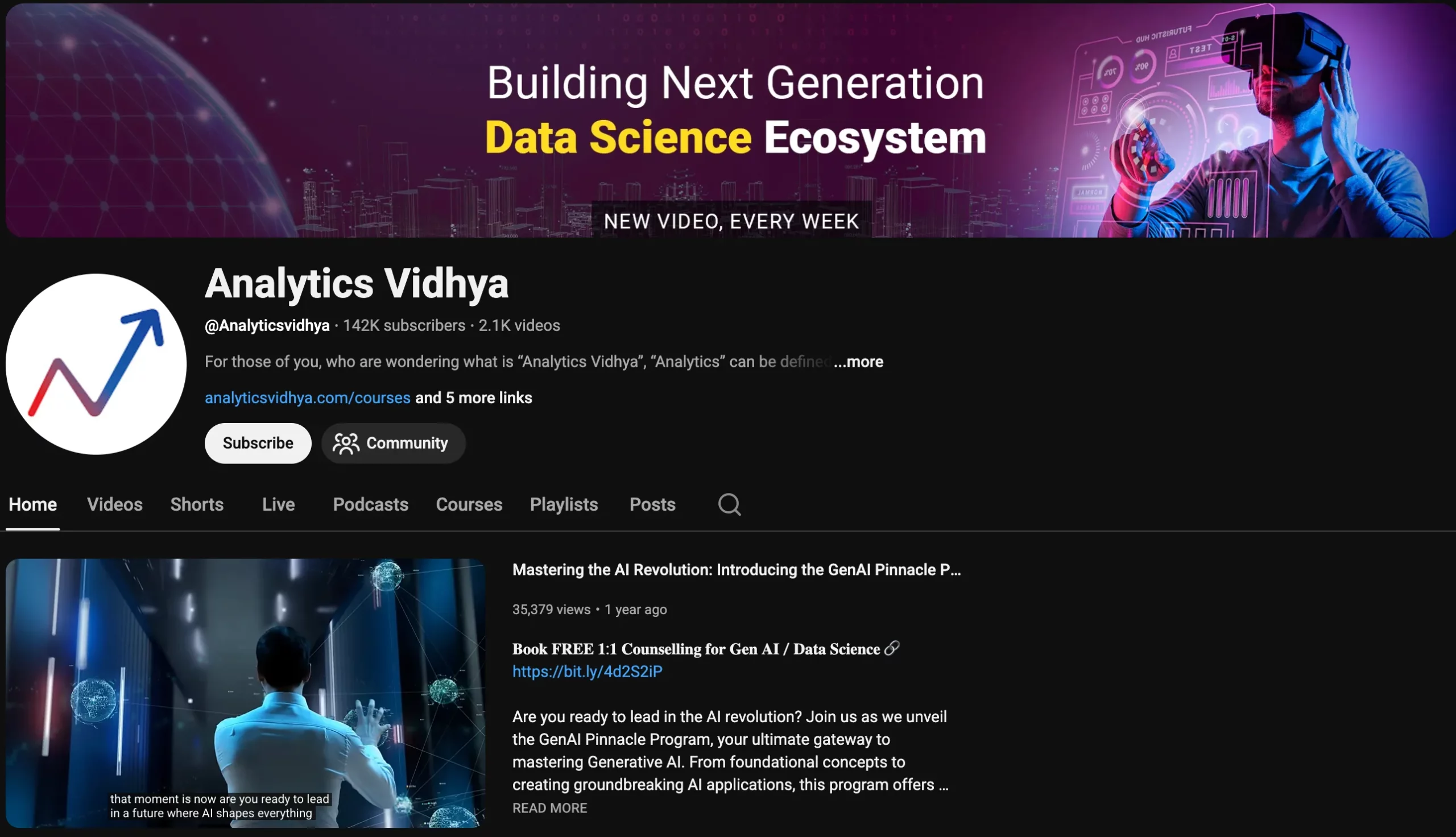 @AnalyticsVidhya | Career-focused ML learning