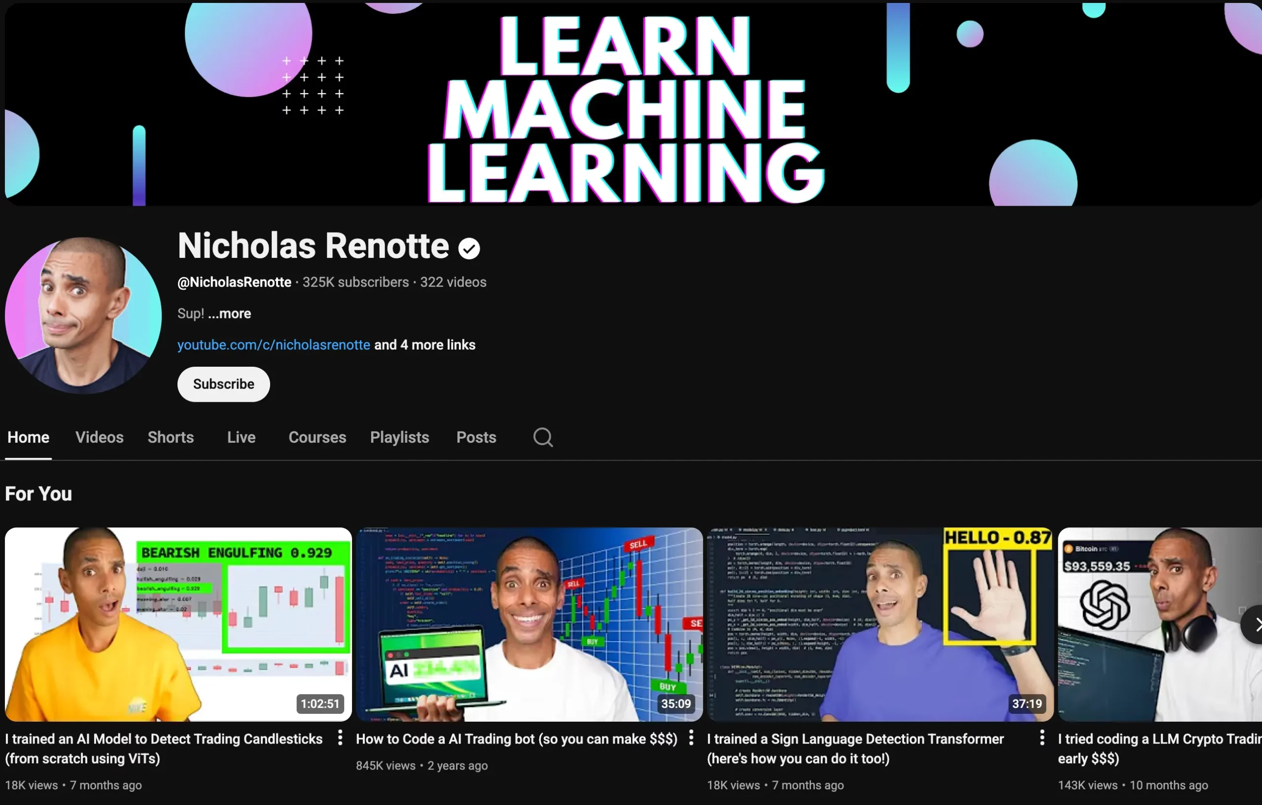 @NicholasRenotte | Project-based ML learning