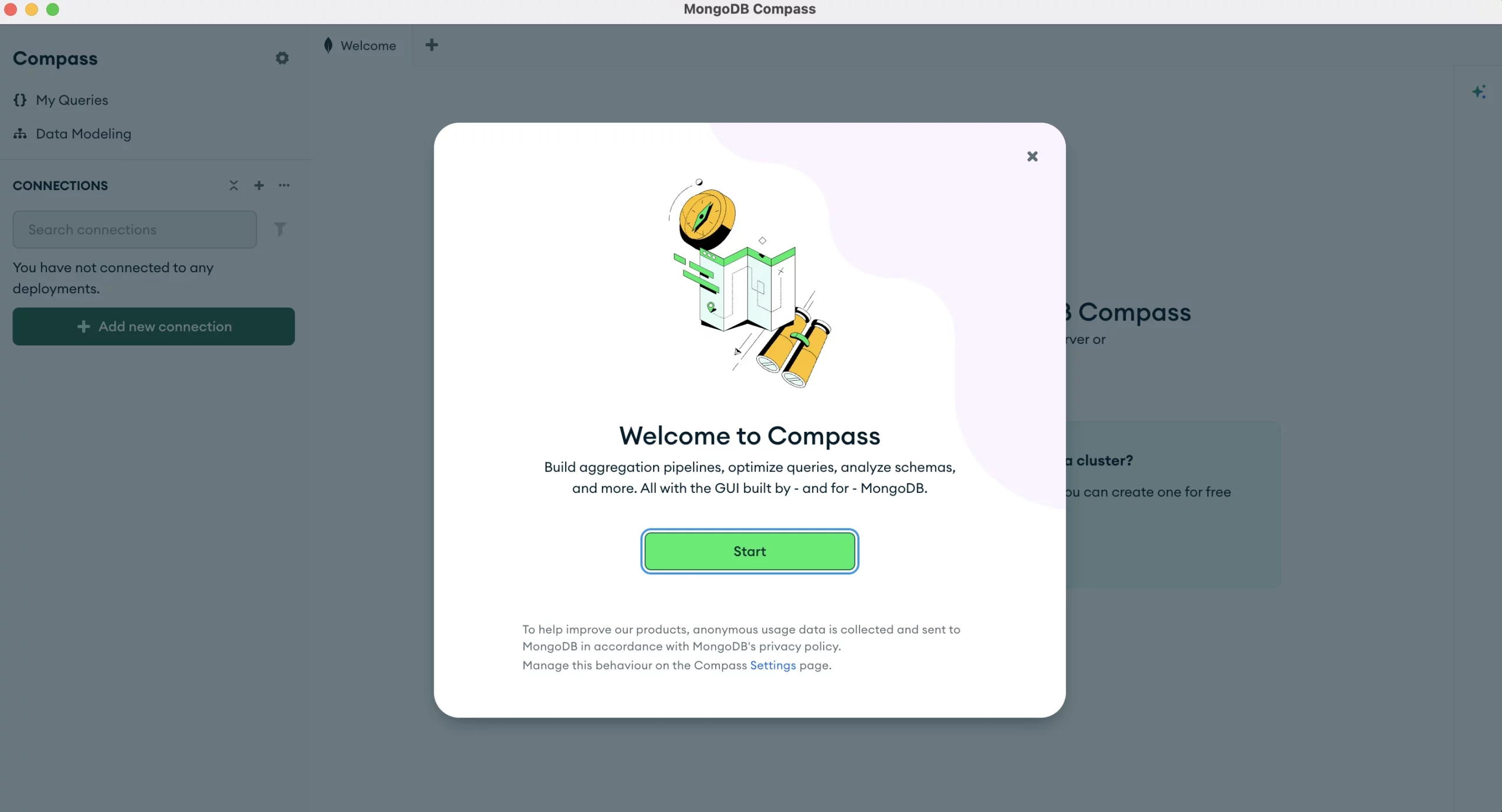 MongoDB Compass Dashboard