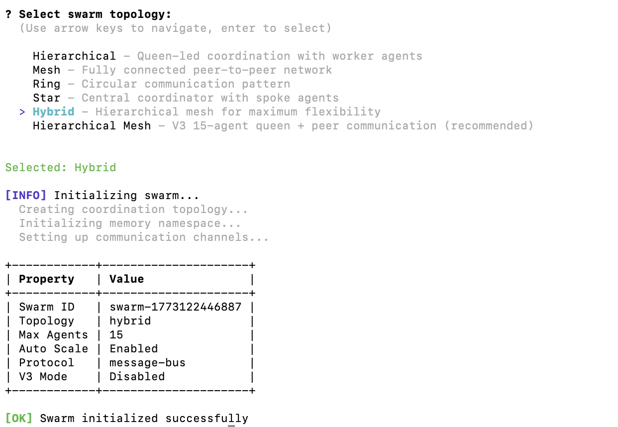 Swarm initialised successfully