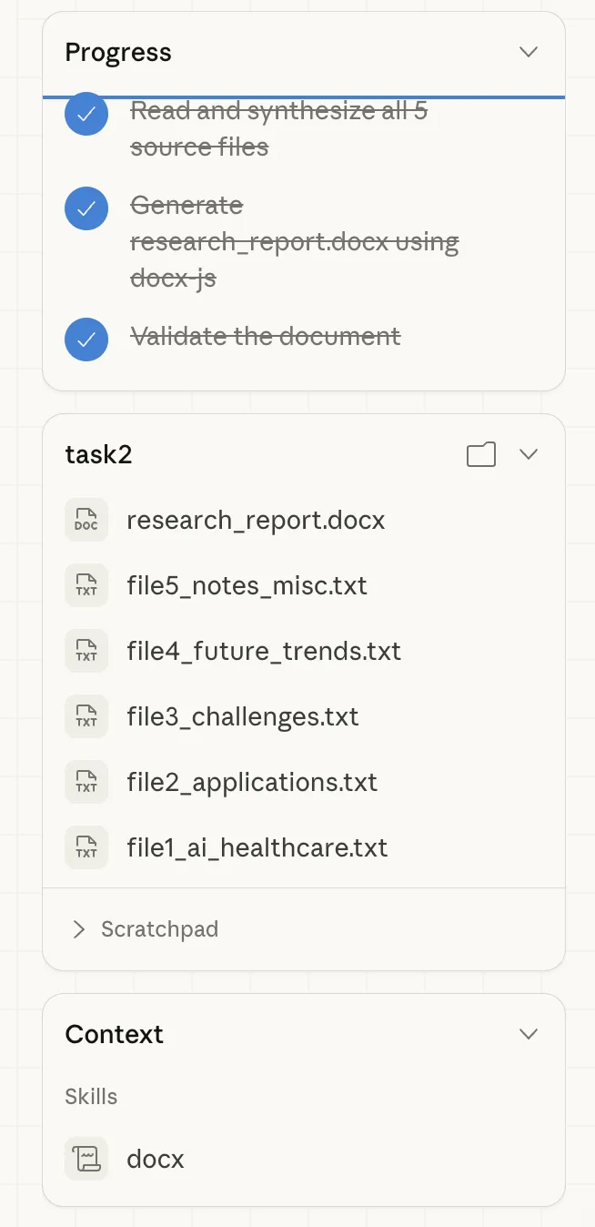 Claude Cowork Progress