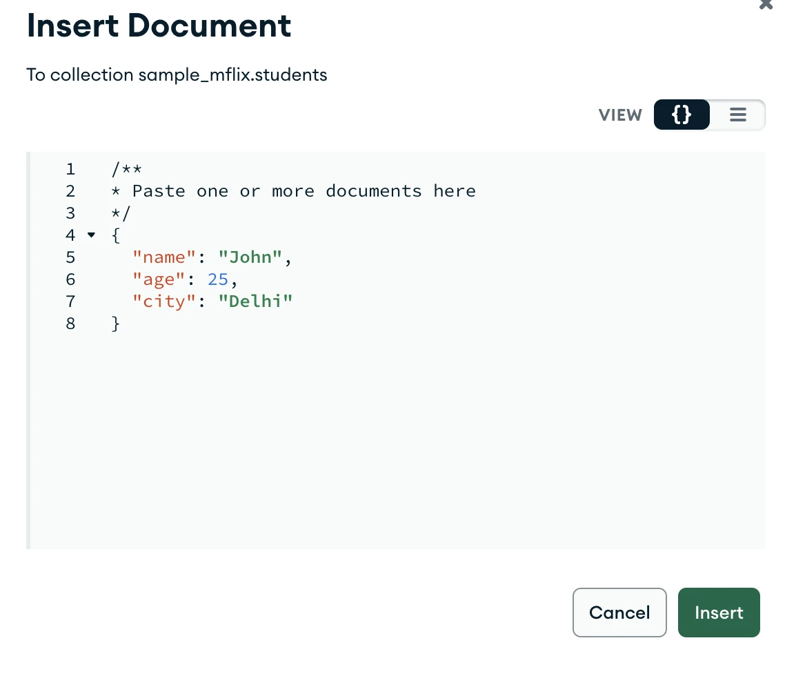 Inserting an document