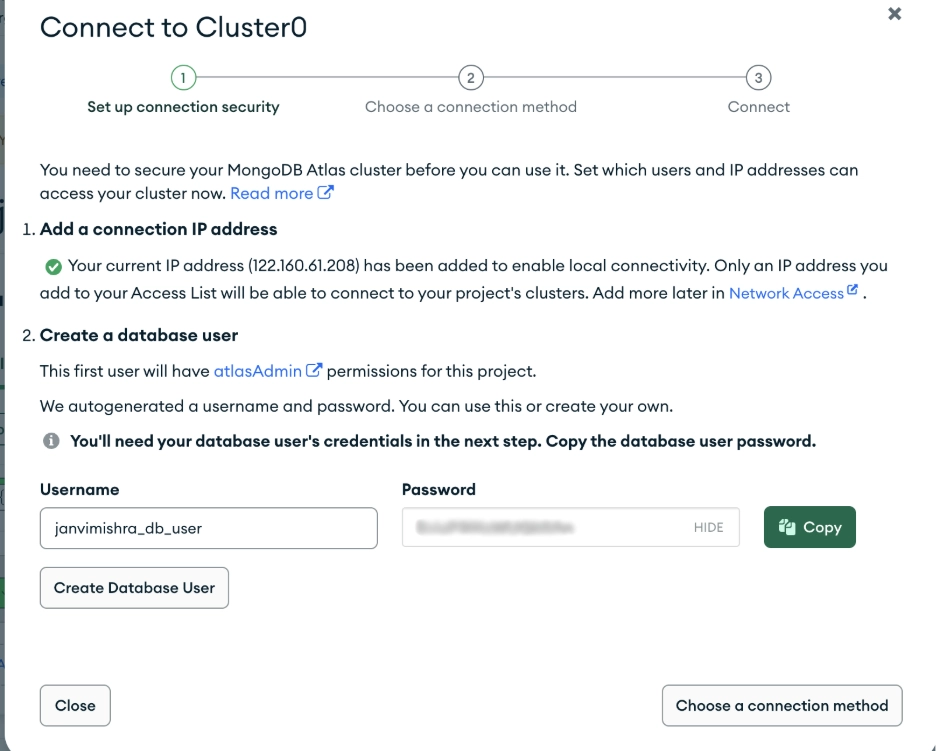 Connecting a cluster