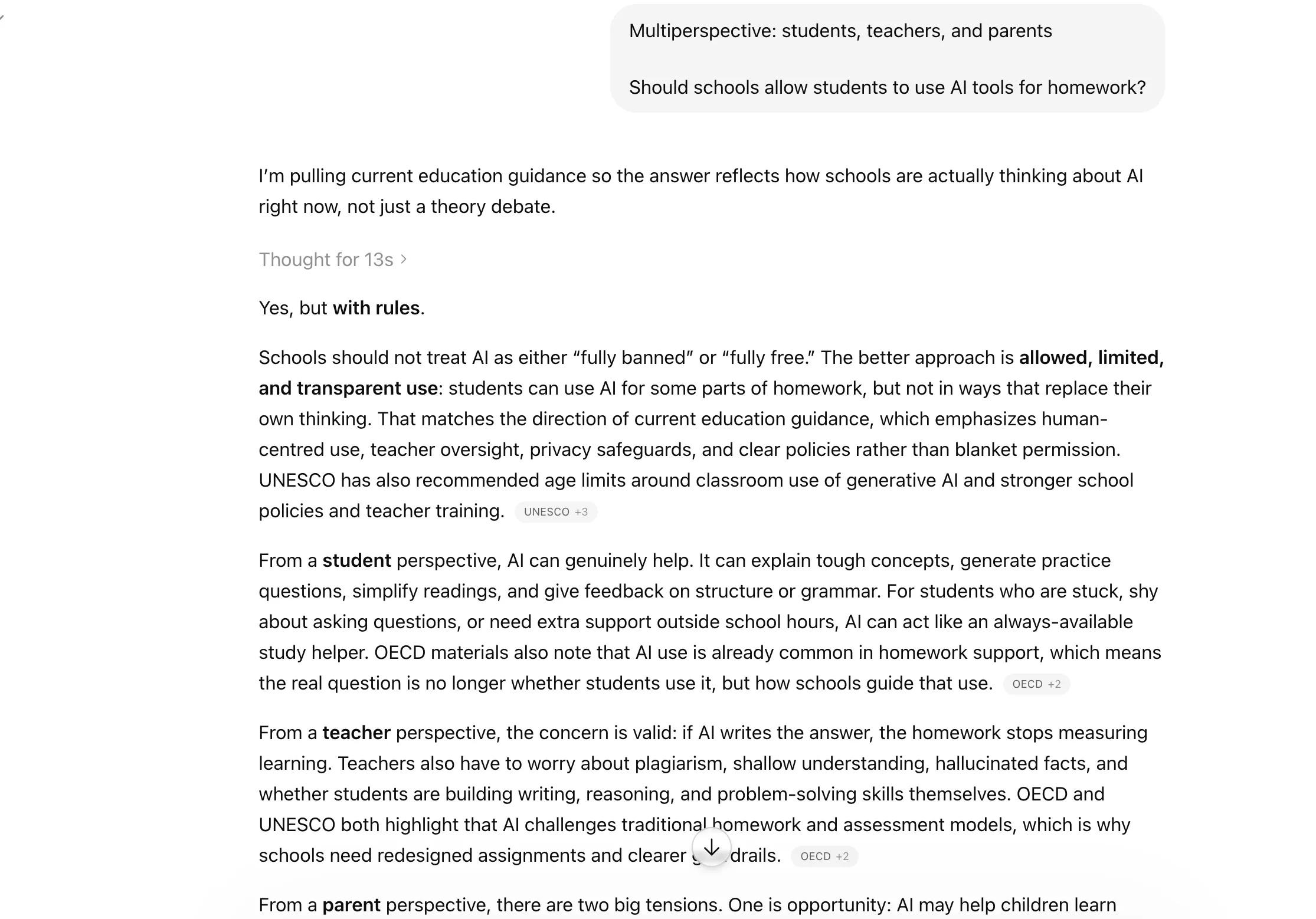 ChatGPT MULTIPERSPECTIVE shortcut 