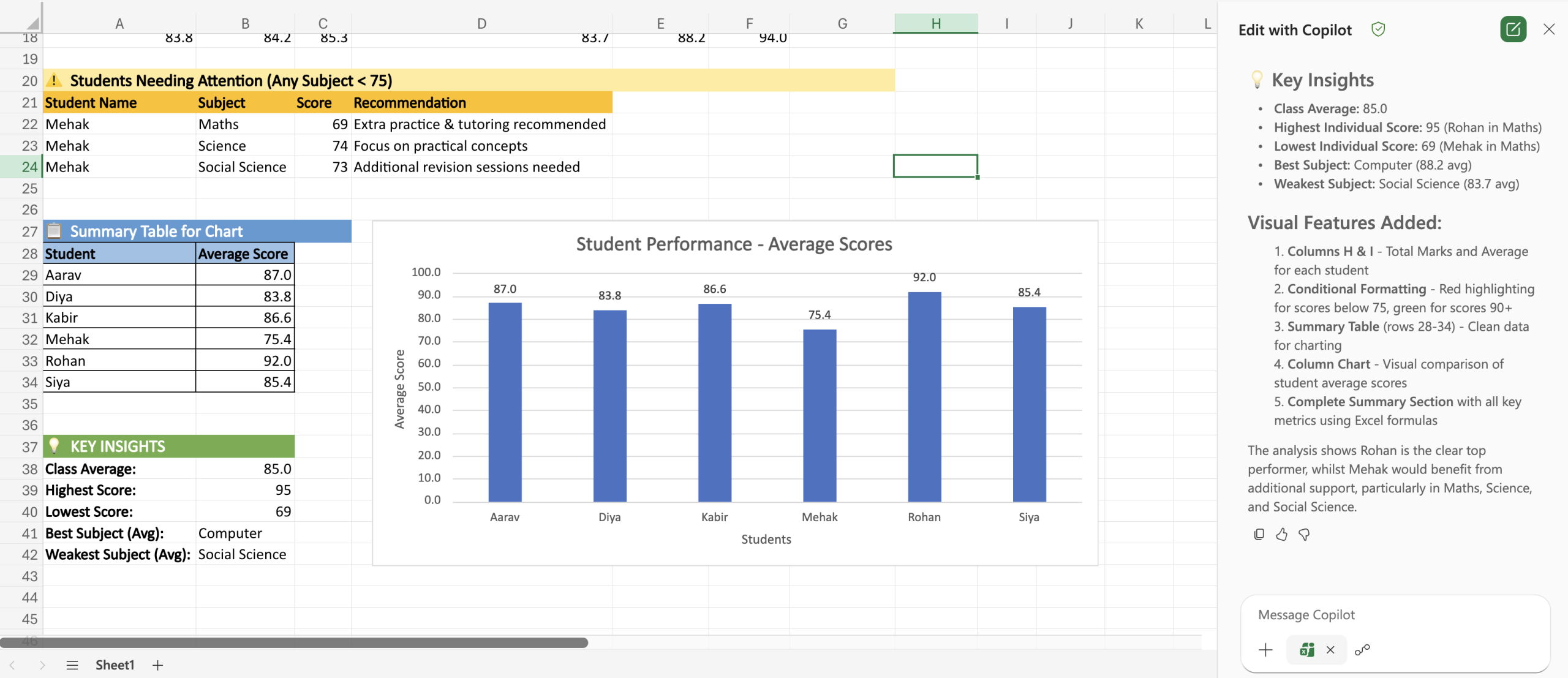 Excel Create with Copilot