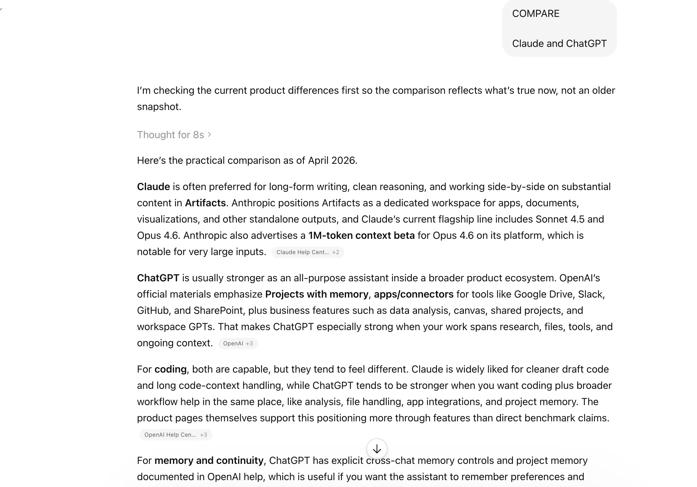 Claude ChatGPT Shortcuts - Compare