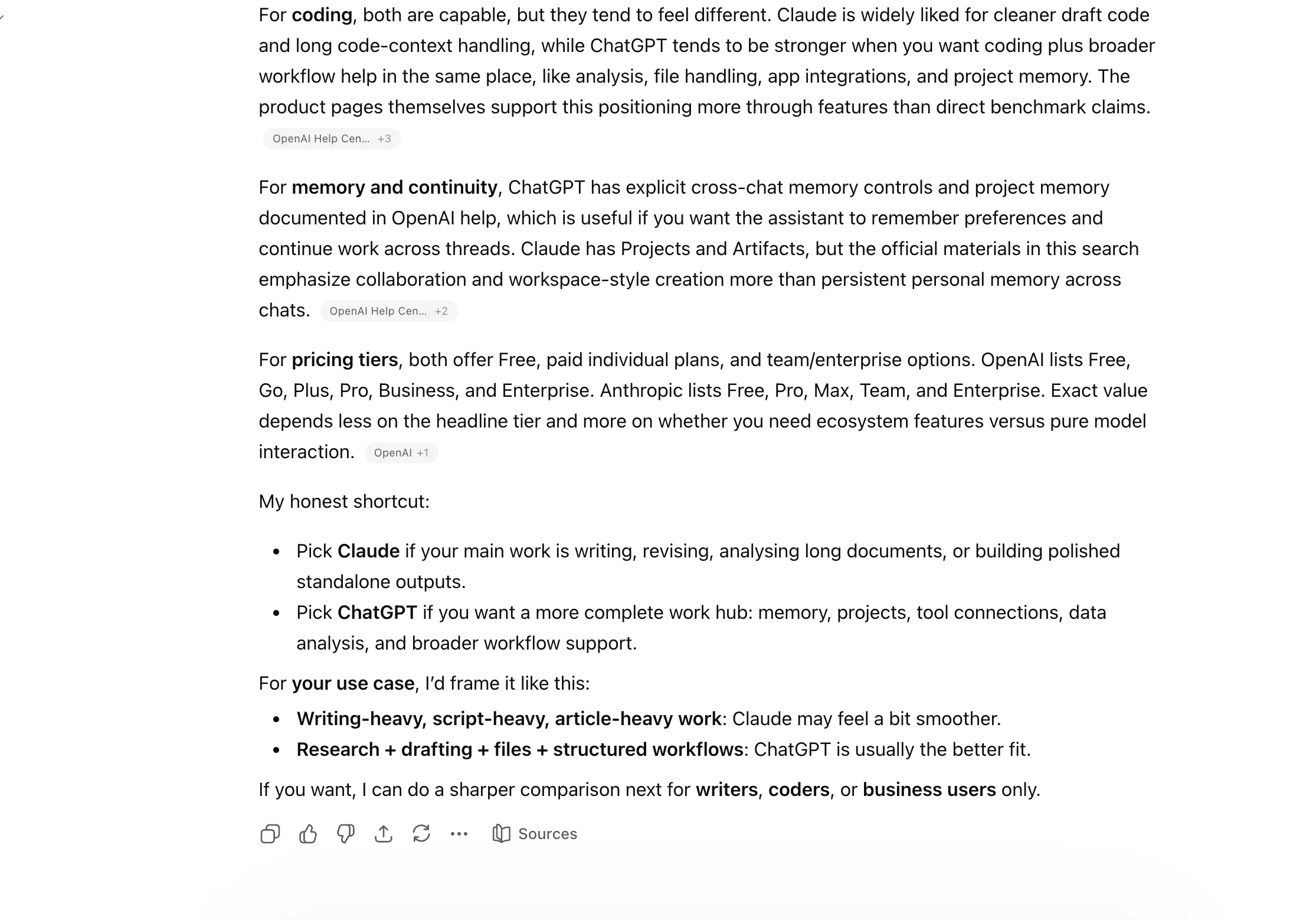 Claude ChatGPT Shortcuts - Compare