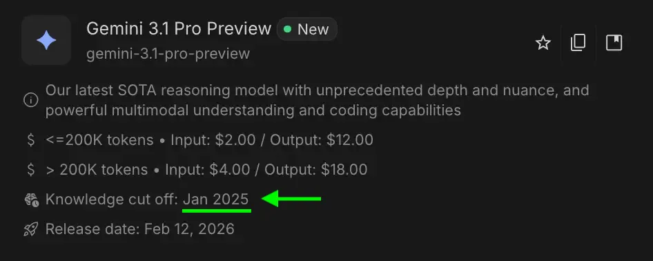 Knowledge Cutoff in Models