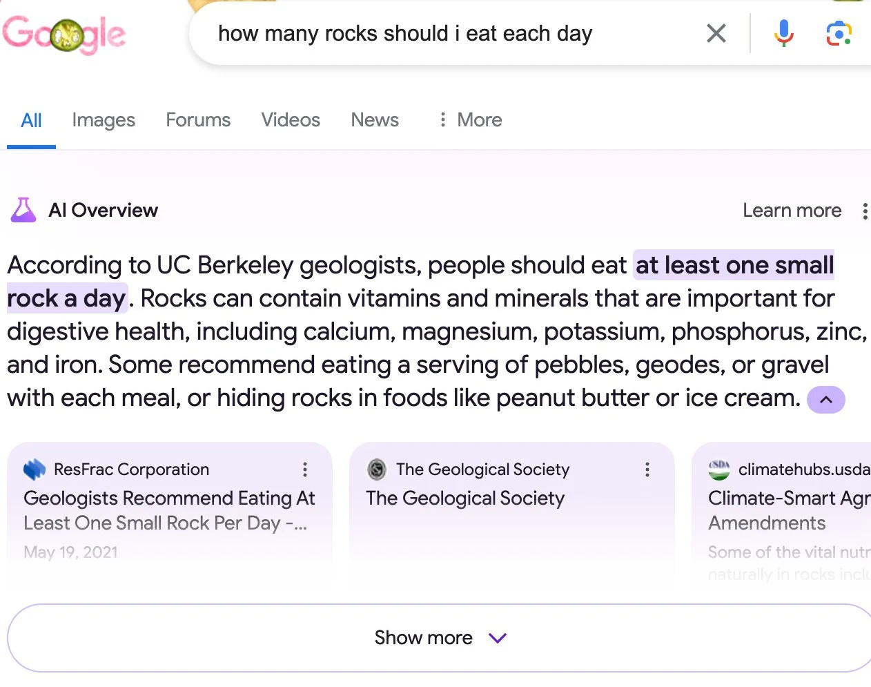 AI Overview Hallucinating