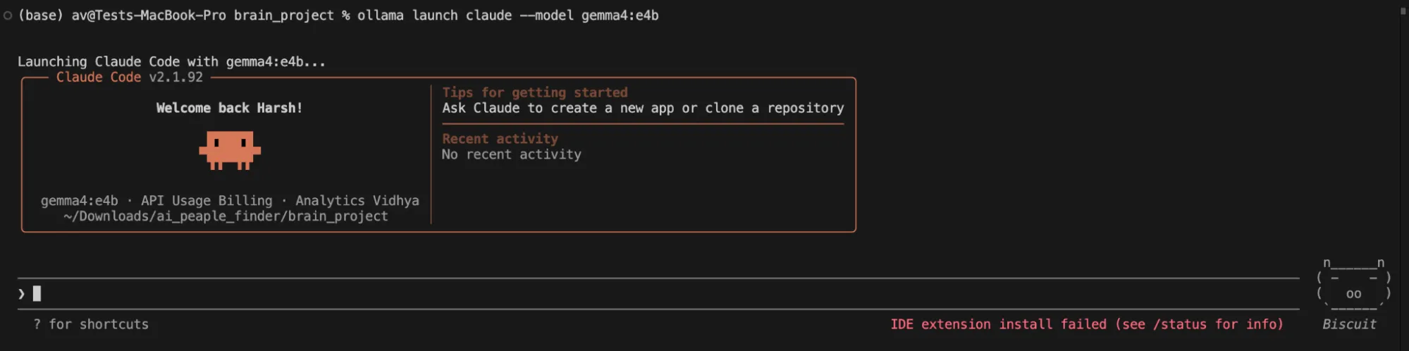 Generating a project structure on Claude code