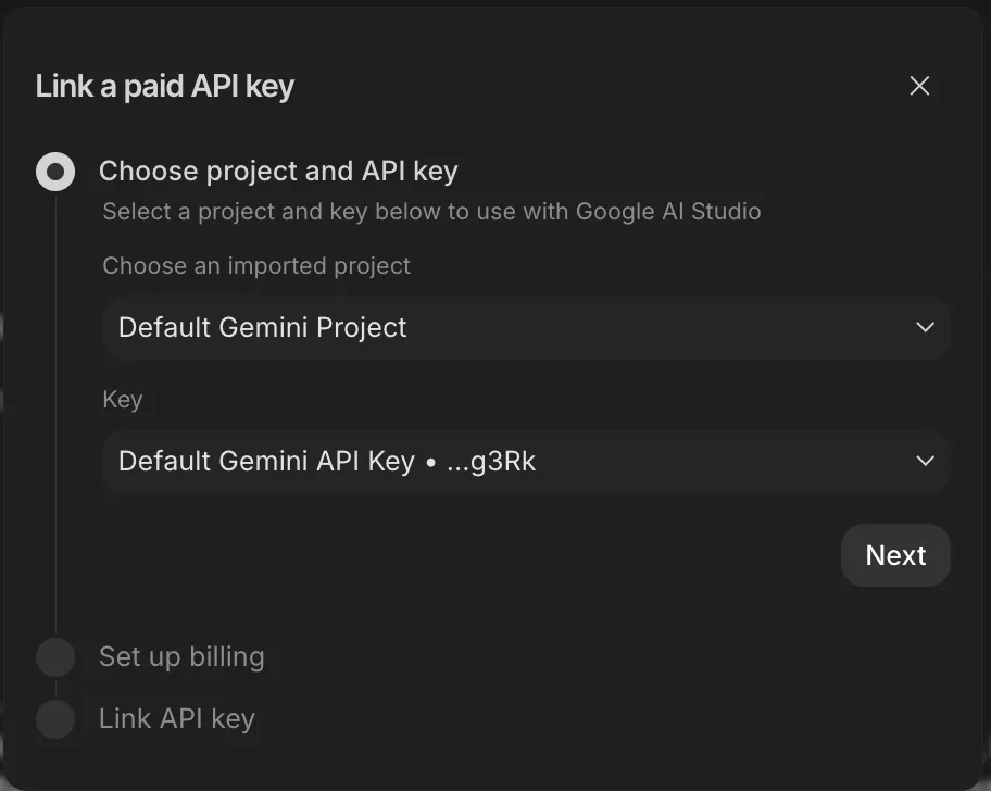 Linking a Paid API Keys