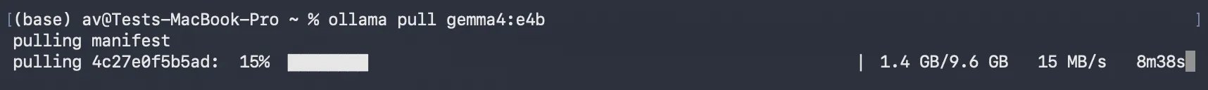 Gemma downloaded via Ollama