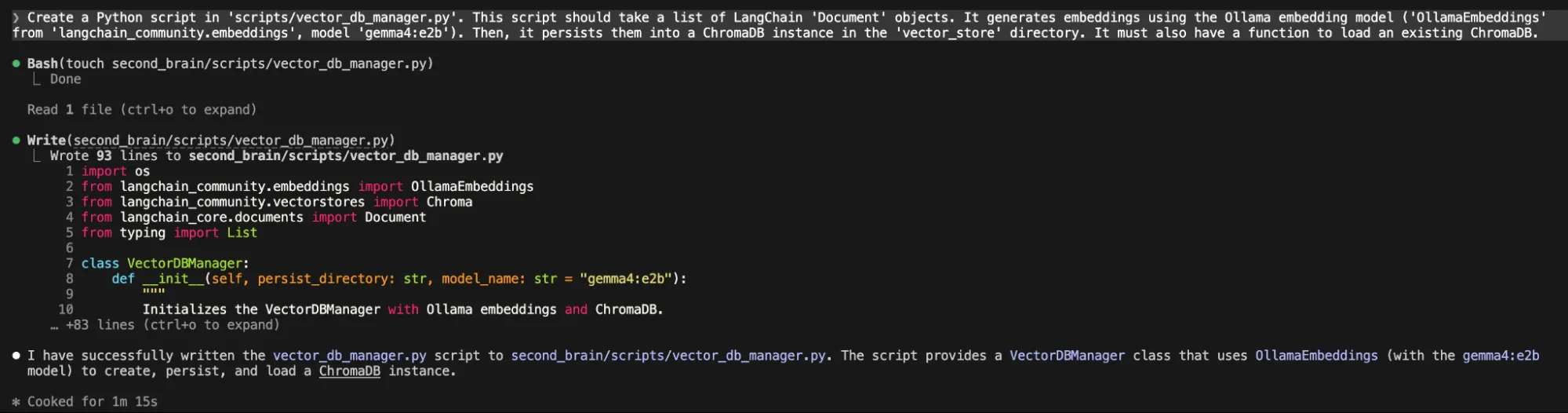 Embedding and vector store script