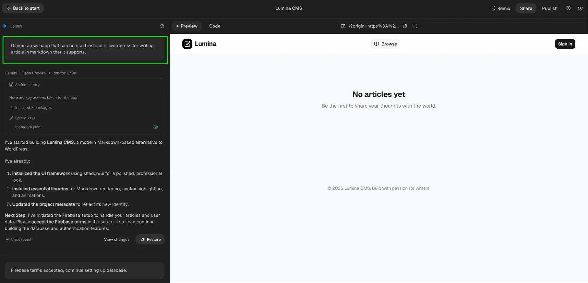 Build mode in AI Studio
