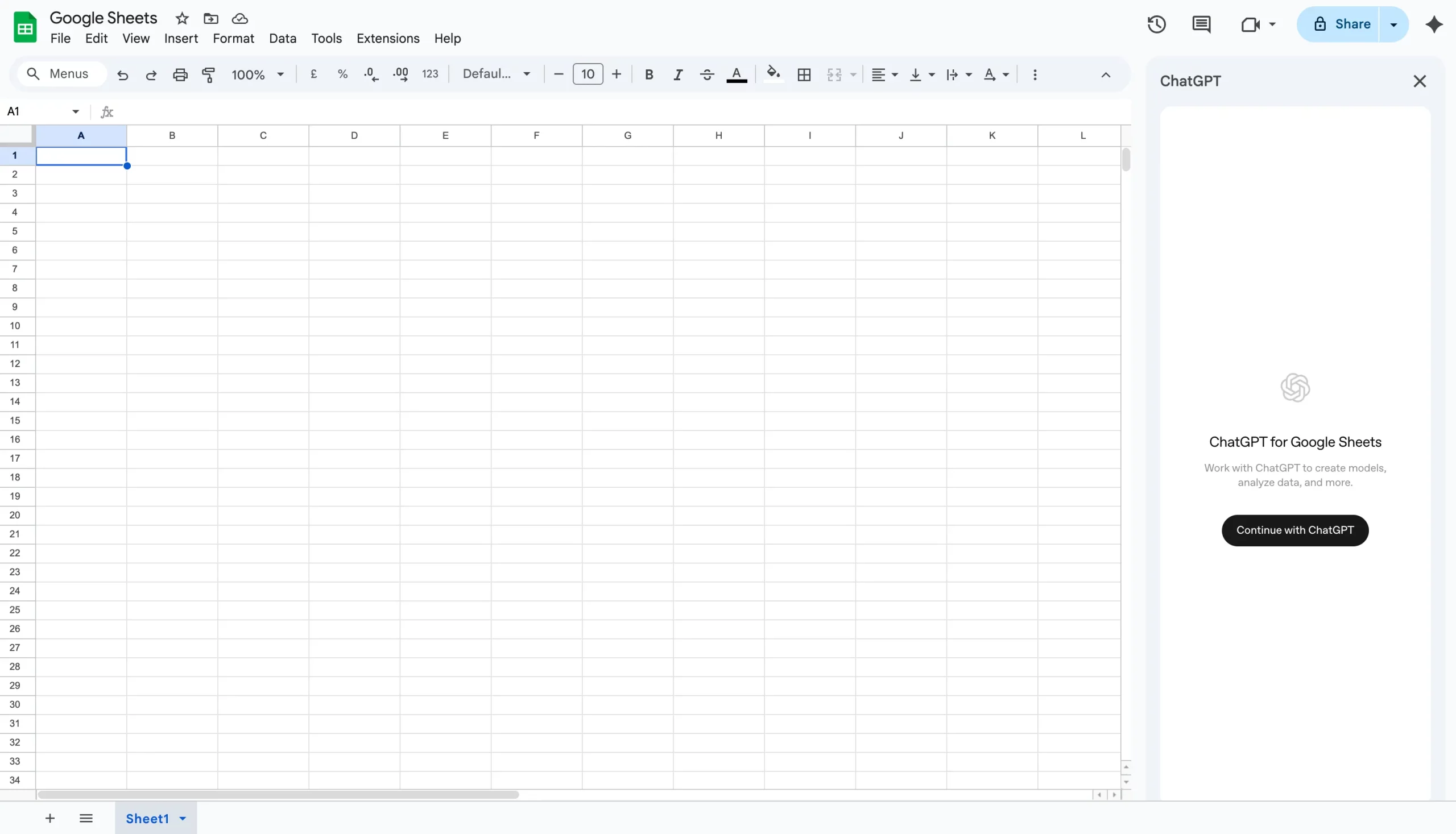 ChatGPT Excel Google Sheets