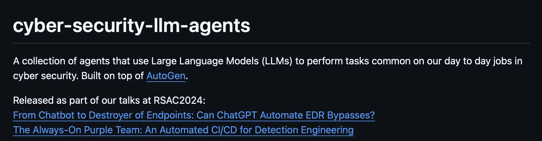 Security LLM Agents GitHub