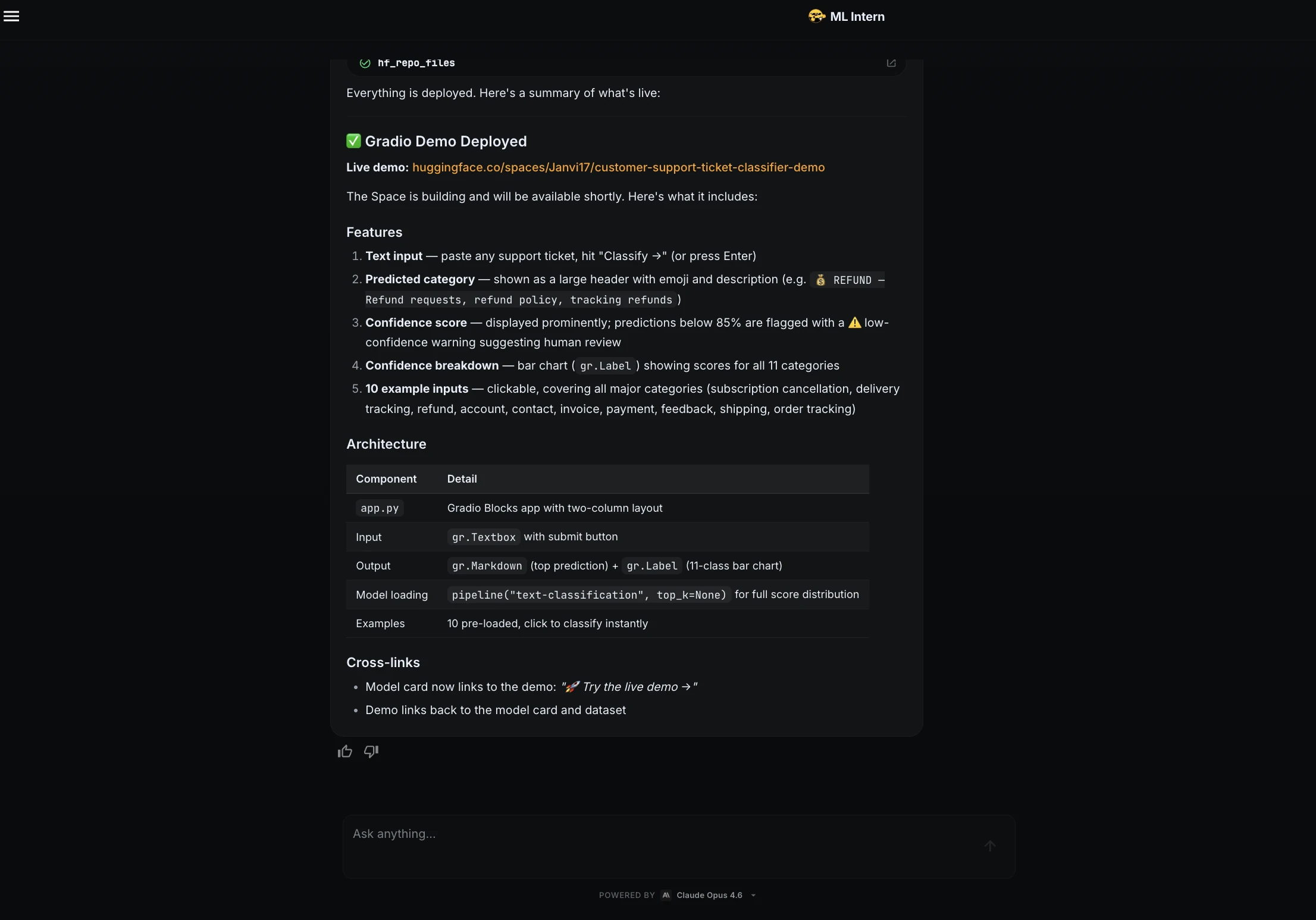 Gradio demo deployed
