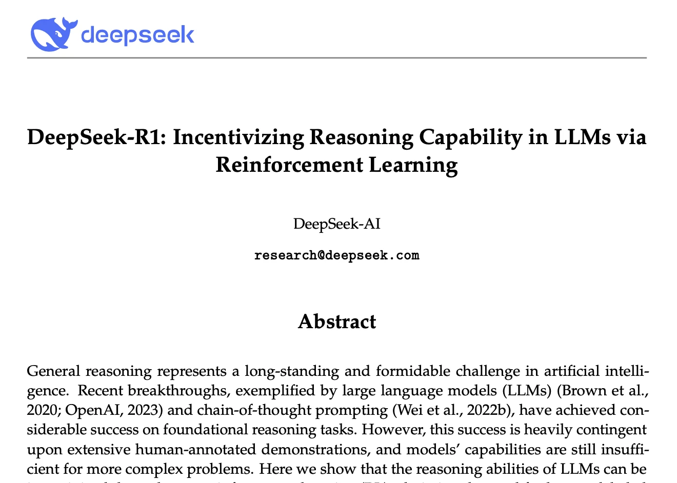 DeepSeek-R1: Incentivizing Reasoning Capability in LLMs