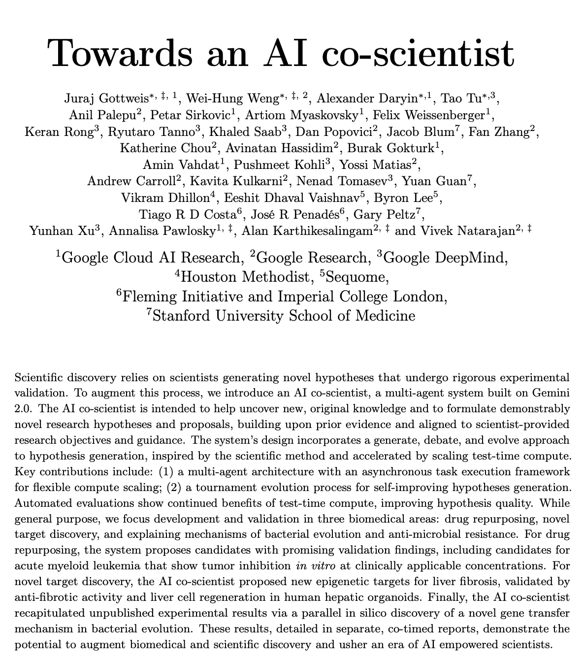 Towards an AI co-scientist