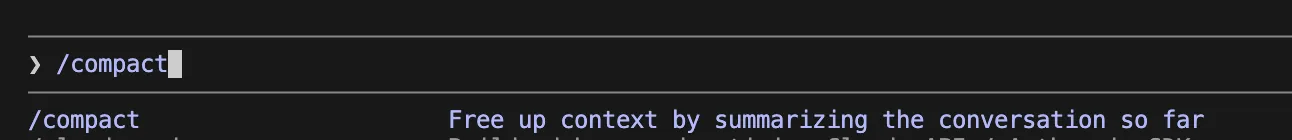 /compact Claude Code