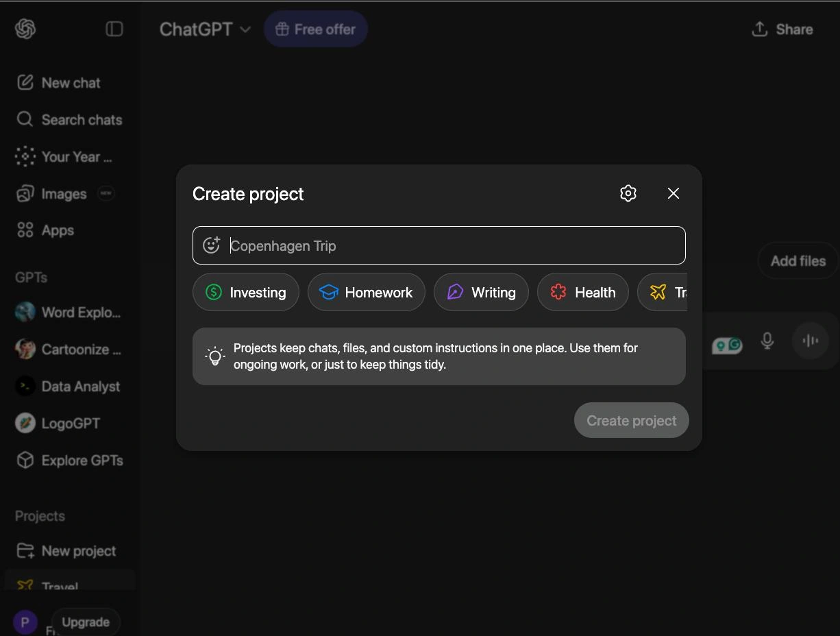 Creating Dedicated Projects
