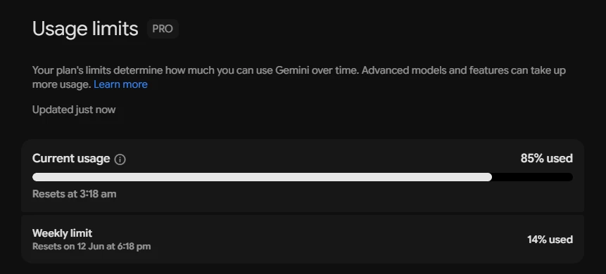 Nutzungsbeschränkungen in Gemini Pro