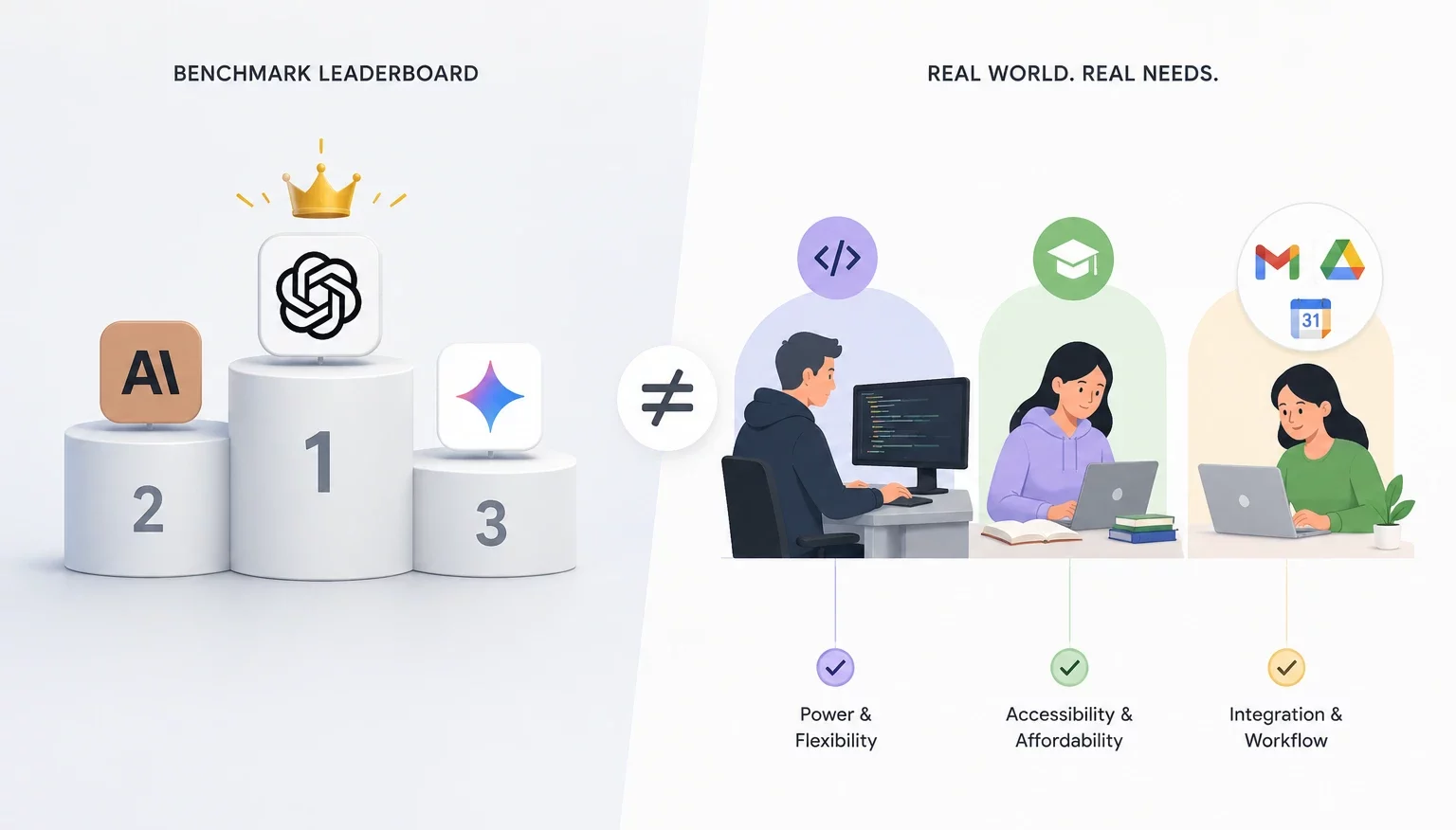 Real-world needs are different from benchmarks