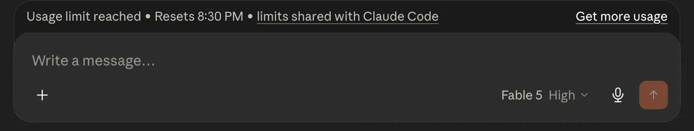 Limit reached in Fable 5