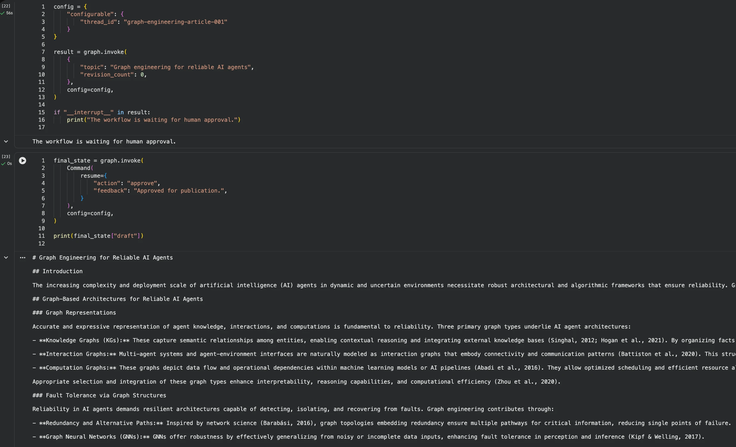 The same thread_id is required because it identifies the stored execution state.