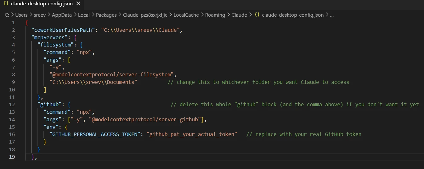 Claude Desktop json file