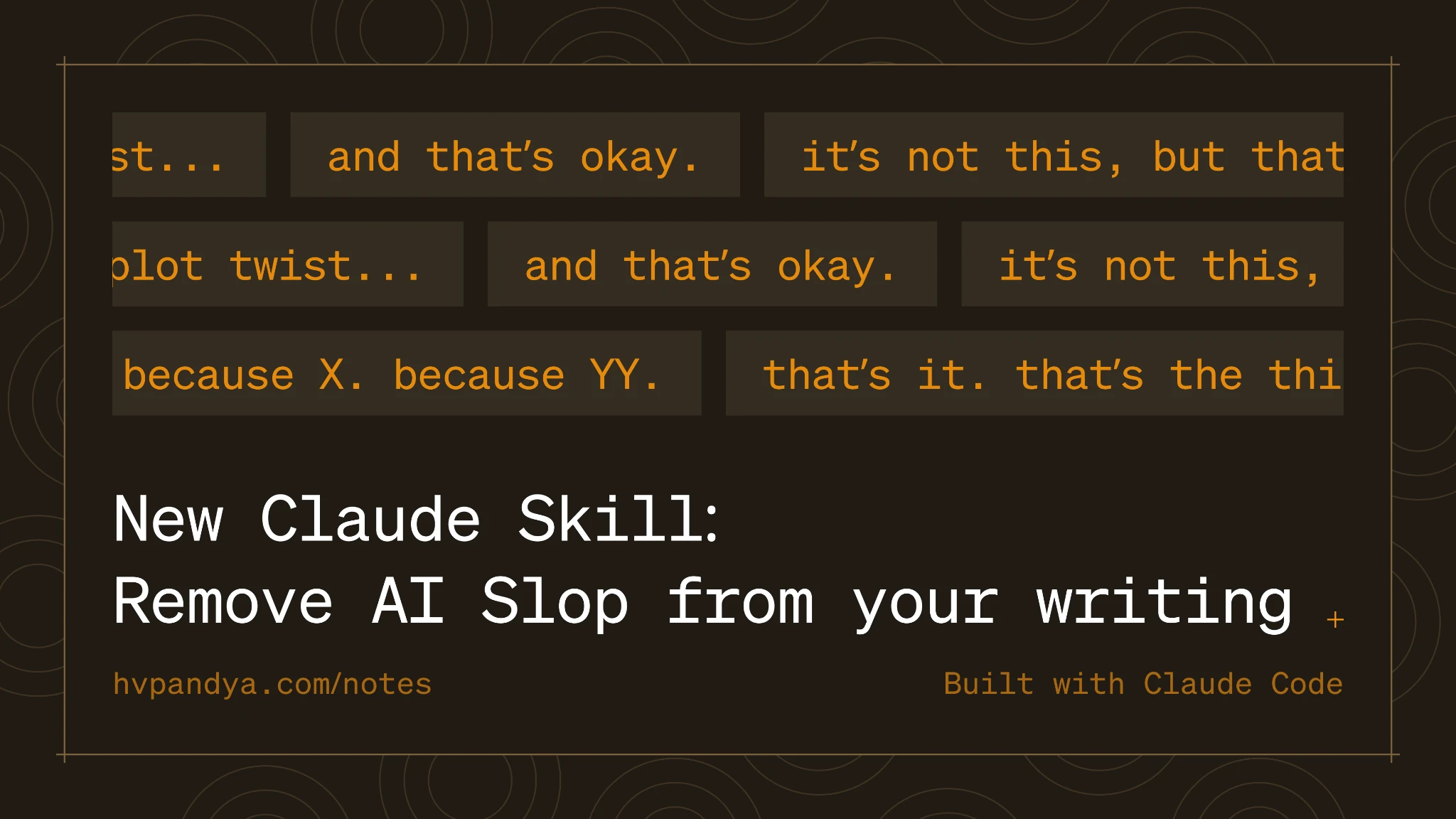 Claude skill for removing AI writing slop