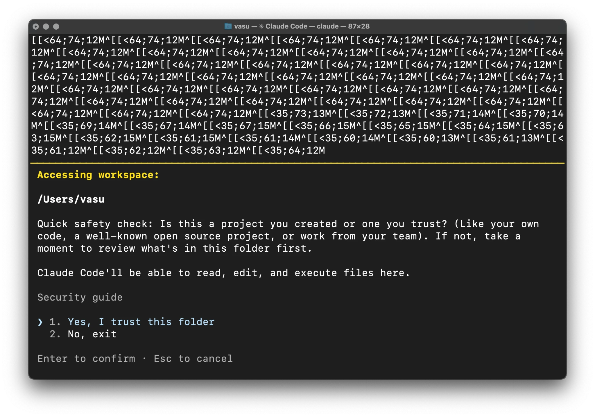 Workspace trust security prompt