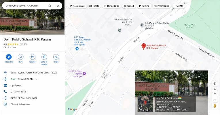 Geographic location data and map interface