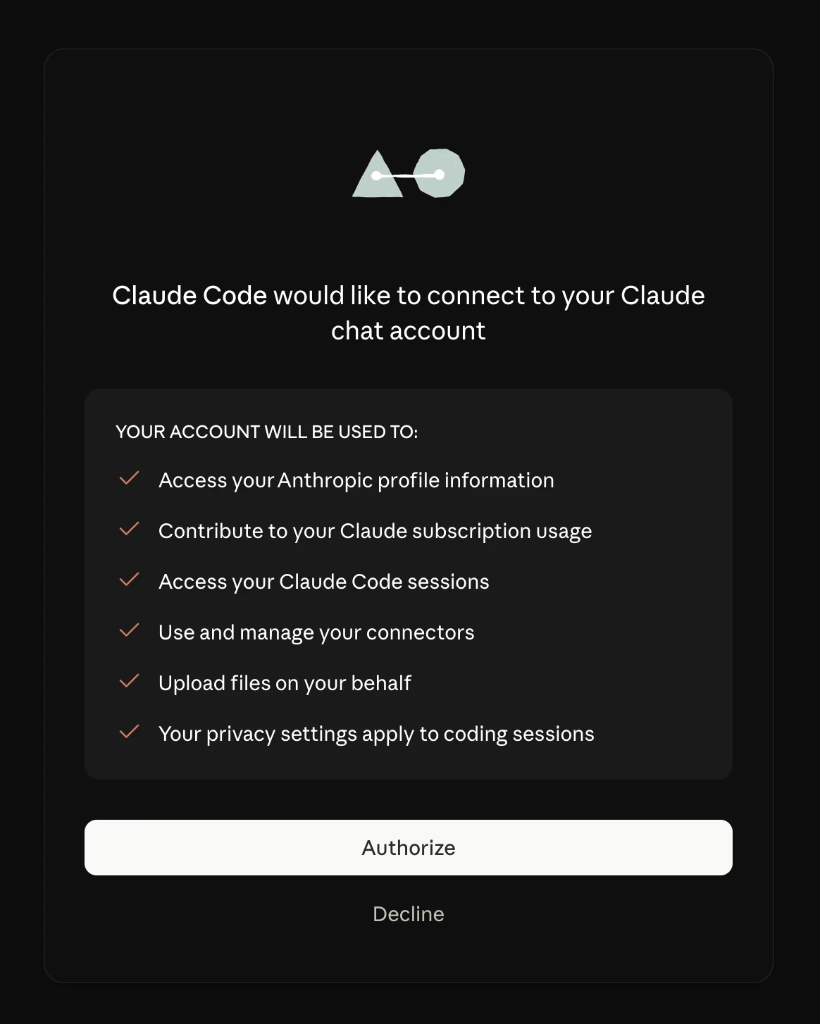Browser consent screen for Claude Code permissions