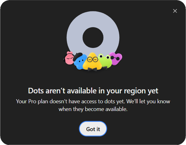 Dot unavailable