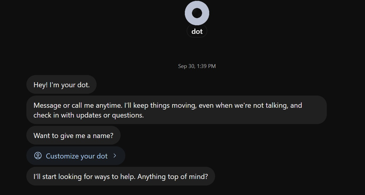 Dot starting off with prompts