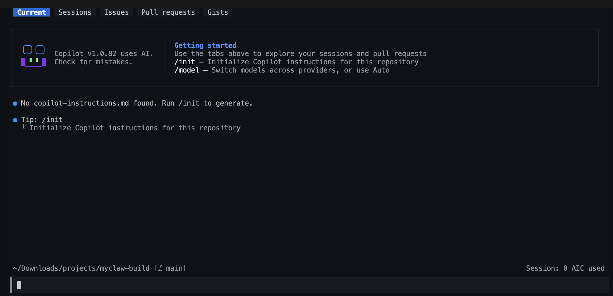 GitHub Copilot CLI Interface