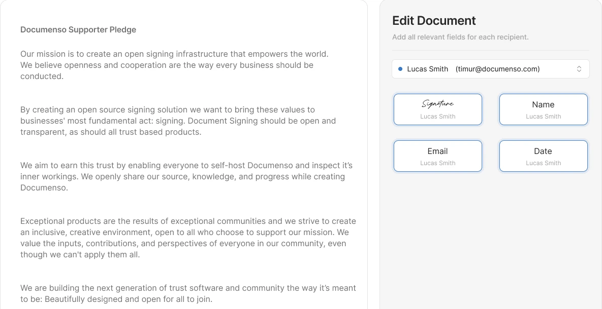 Replaces: DocuSign for electronic signatures.