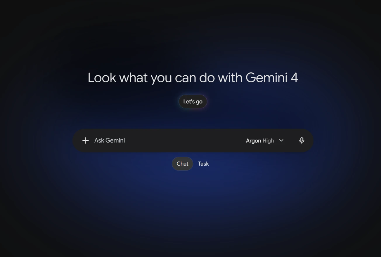 Gemini 4 user interface prompt