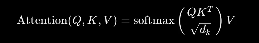 Scaled dot-product attention formula